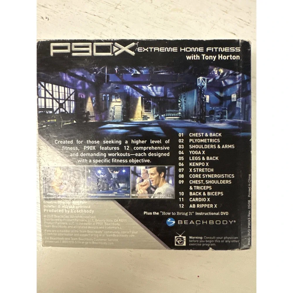 P90X Extreme Home Fitness The Workouts 12 Training Routines Tony‎ Horton DVD Set